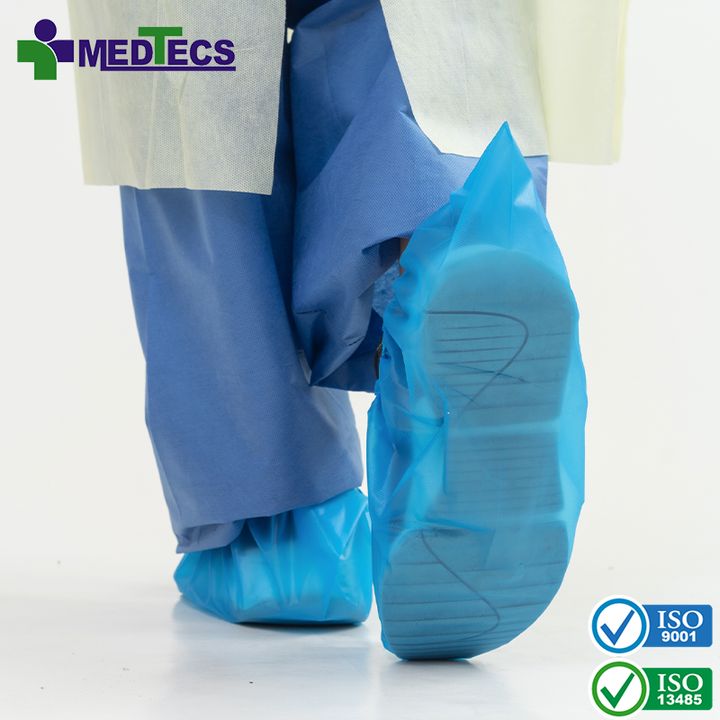 Taiwan Medtecs PE PP Shoes Medical Non Woven Shoe Cover Disposable Blue