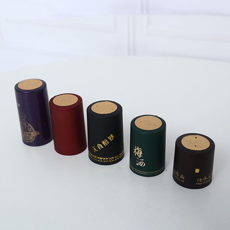 Custom Printed Logo Hot Wine Pvc Plastic Heat Shrink Capsules Champagne For Wine Liquor Bottles