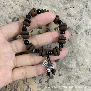 Coffee bean popular bracelet simple and versatile natural stone blessing brand pendant, blessing bracelet