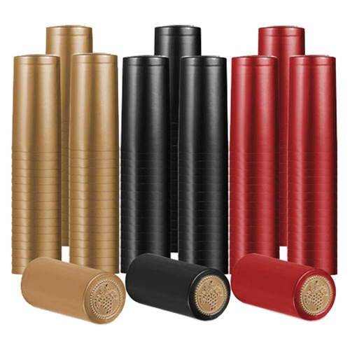 Custom Plastic Heat Shrink Capsules Lid PVC Embossed Capsule For Vodka Whiskey Liquor Bottle