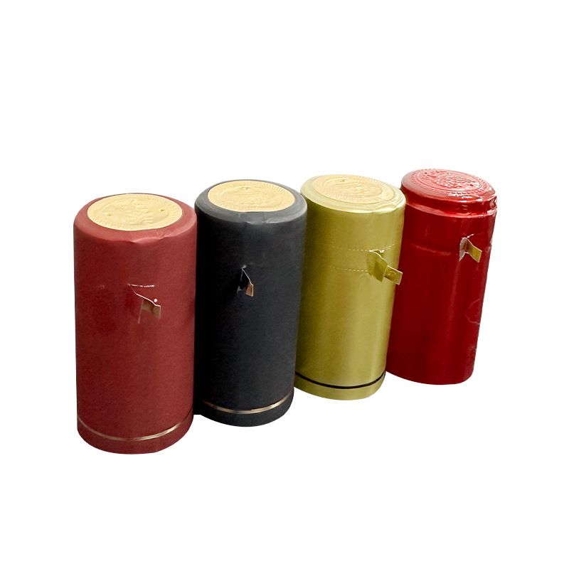 Wholesale Different Size PVC Aluminum Embossed Top Logo Heat-Shrinkable Capsules Cap