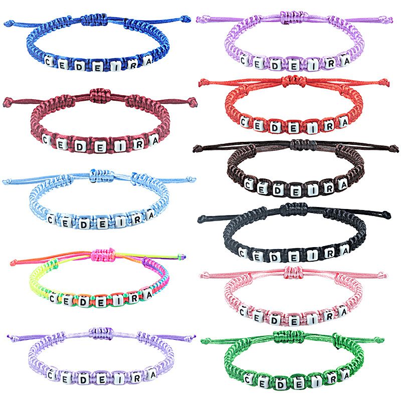 New letter braided bracelet colorful rope braided bracelet