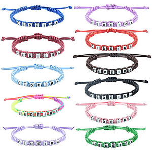 New letter braided bracelet colorful rope braided bracelet