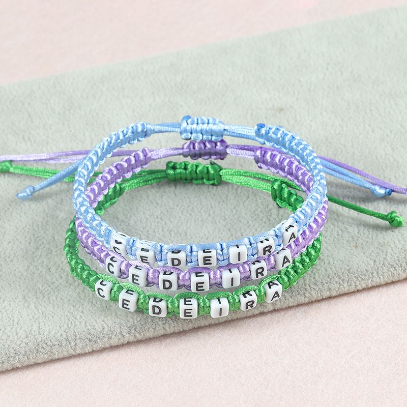 New letter braided bracelet colorful rope braided bracelet