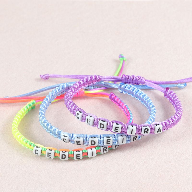 New letter braided bracelet colorful rope braided bracelet