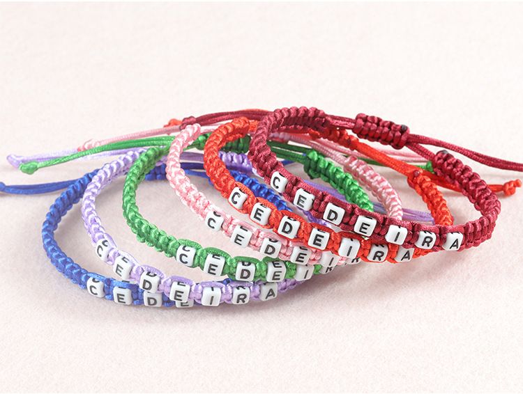 New letter braided bracelet colorful rope braided bracelet