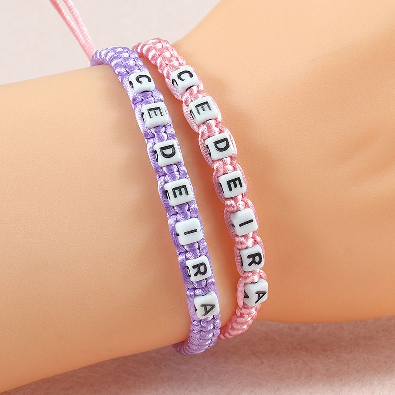 New letter braided bracelet colorful rope braided bracelet