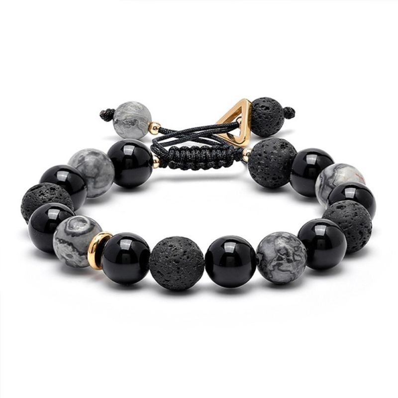 Men's vintage volcanic stone string bracelet men's high-end versatile planet hand ornament