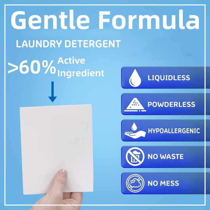 Hypoallergenic Waterless Laundry Detergent Sheets for Clothes