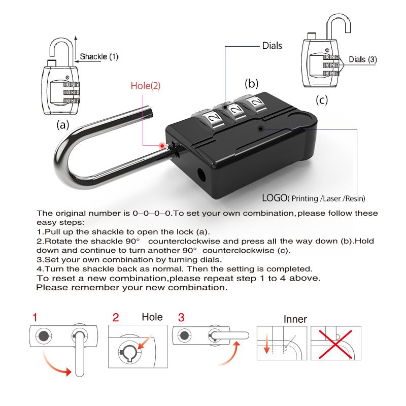 Hot selling Heavy Duty 4 digit combination padlock High Security Password Padlock Zinc Alloy Pad Lock Luggage