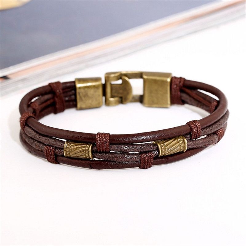 Retro fashion personality cow belt bracelet hot selling bracelet woven leather leather bracelet