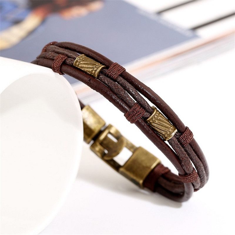 Retro fashion personality cow belt bracelet hot selling bracelet woven leather leather bracelet