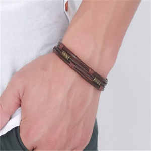 Retro fashion personality cow belt bracelet hot selling bracelet woven leather leather bracelet