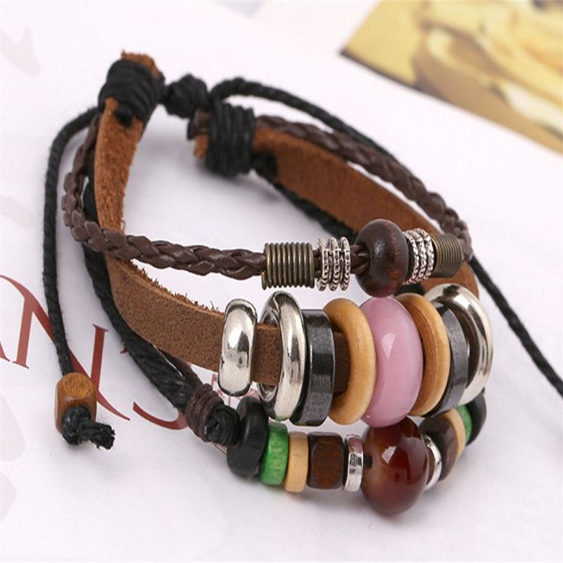 New Bracelets Beaded Leather Bracelets Vintage Bracelets Factory Direct Quality Assurance Cowhide Bracelets