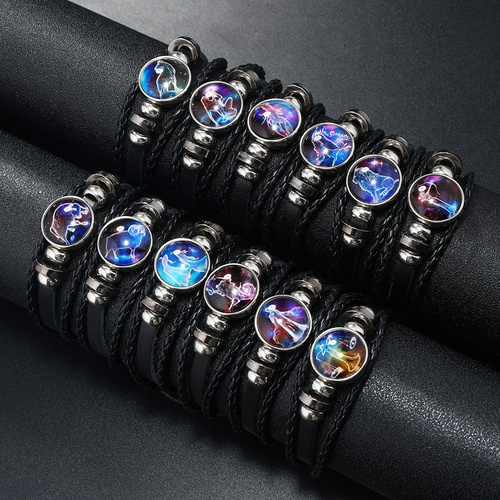 Cross-border 12 zodiac signs multi-layer weaving glow-in-the-dark zodiac bracelet jewelry