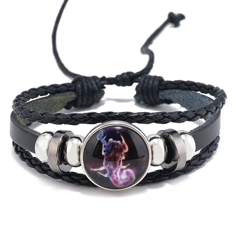 Cross-border 12 zodiac signs multi-layer weaving glow-in-the-dark zodiac bracelet jewelry