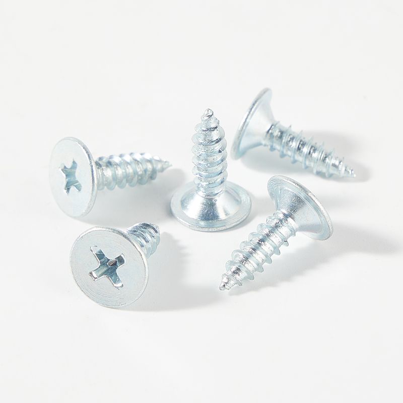 Flat head cross drive self-tapping screw