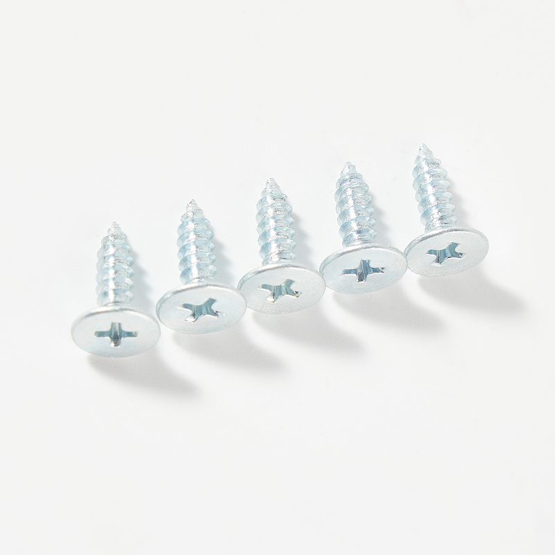 Flat head cross drive self-tapping screw