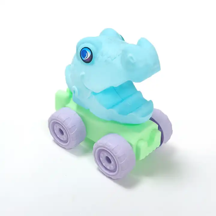 2024 New Wholesales Baby Funny Cute Cartoon Push Press And Go Plastic Dinosaur Animal Car Toy