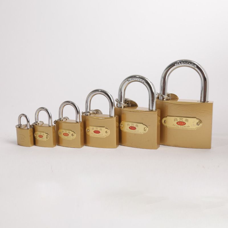 Heavy duty brass painted safety pad lock iron padlock factory direct sale security padlock