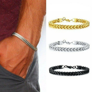 Titanium steel men's bracelet domineering stainless steel jewelry personality gift three color optional Personality Charm