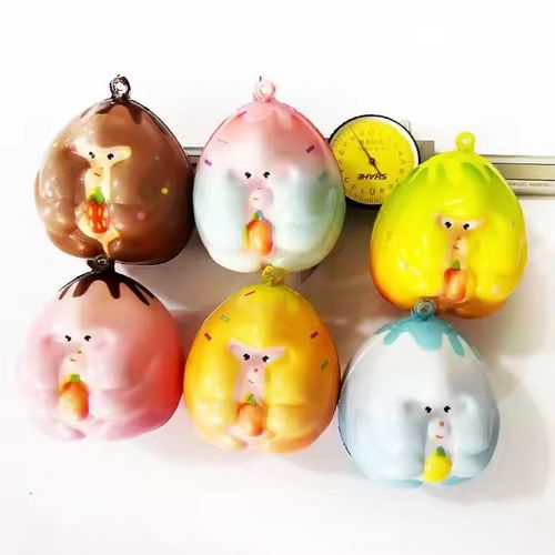 New Product Cartoon Customized Slow Rebound Anti Stress Adhd Autism Anxiety Relief Squeeze Toys Keychains