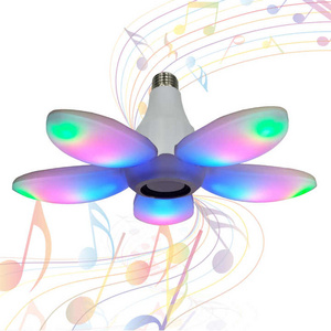 New Product 45w Led Music Light Remote Colorful Fan Blade Led Bulb For Party