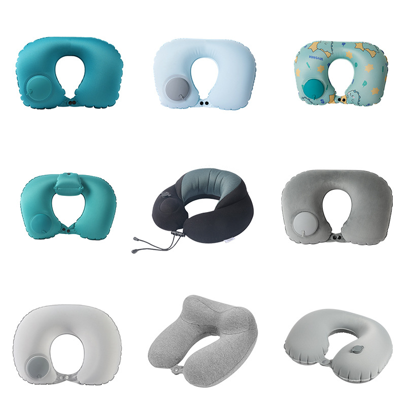 Wholesale Inflatable Neck Pillow Travel Comfortable U Shaped Pillow for Airplane Car Office Nap Support Pillows