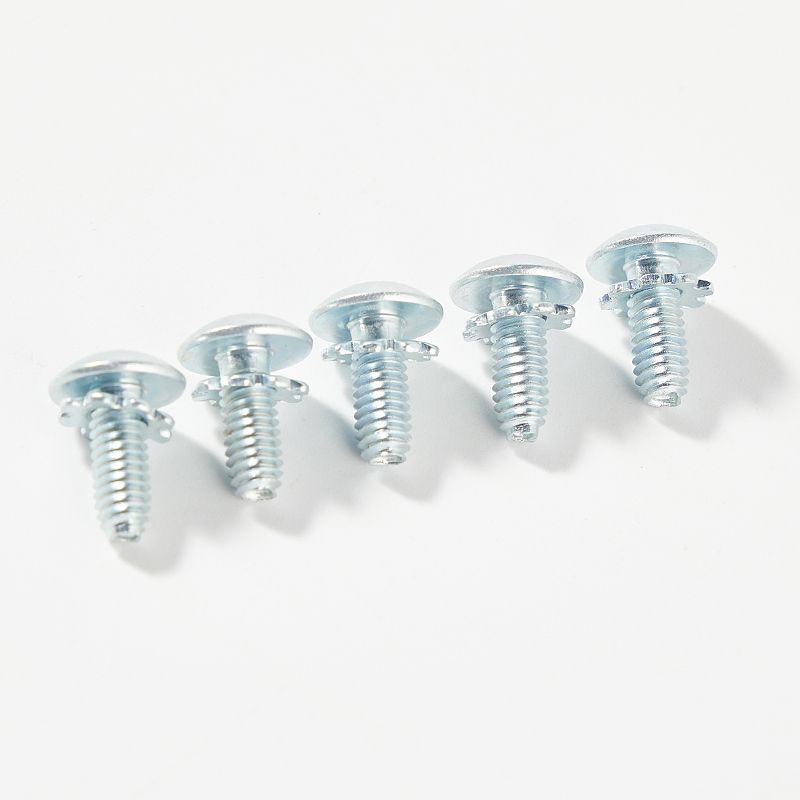 Truss head self locking screw with serrated washer