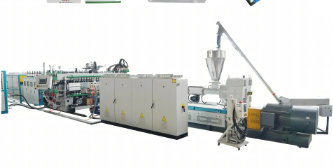 Hollow grid plate extruder production line