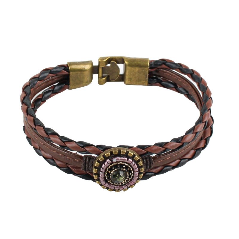 Handwoven multi-layer bracelet men's leather bracelet vintage ethnic style leather rope