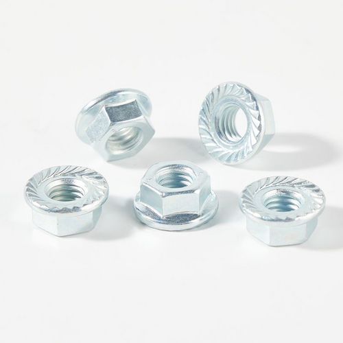 Galvanized carbon steel self locking hex flange nut with serrated