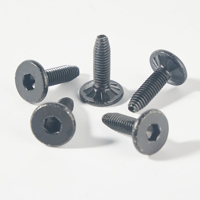 Black zinc plated hex socket thread locking self locking screw