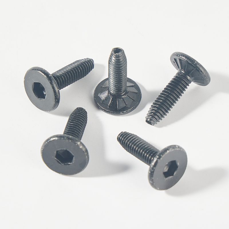 Black zinc plated hex socket thread locking self locking screw