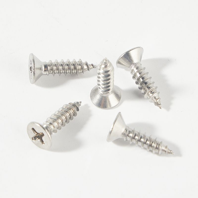 Stainless steel CSK cross recess self tapping screw