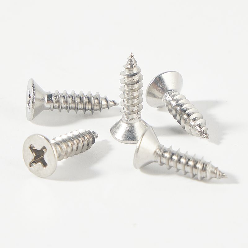 Stainless steel CSK cross recess self tapping screw