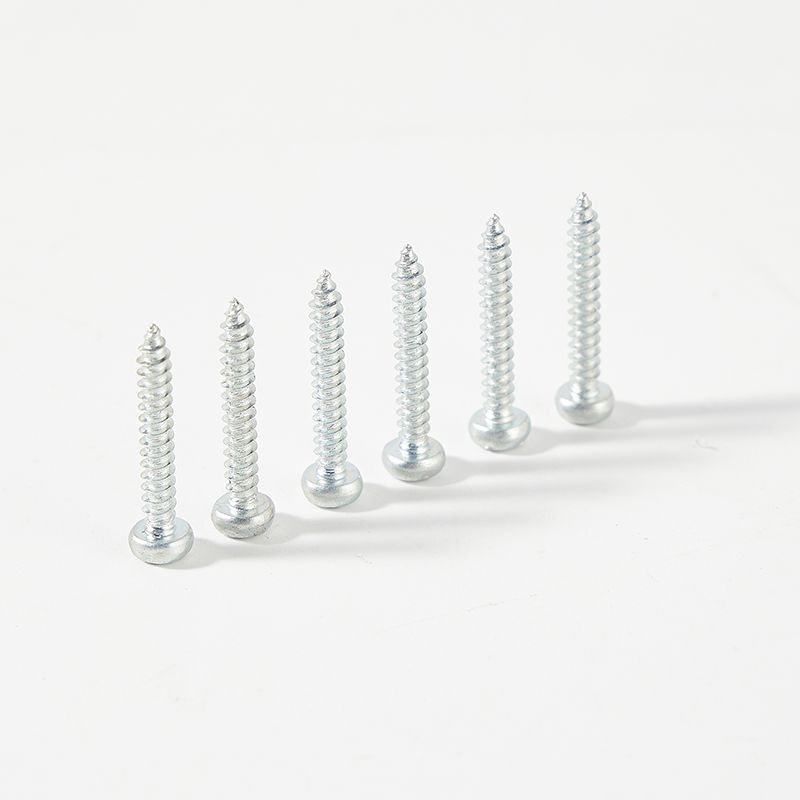 Zinc plated self tapping screw with AB tooths