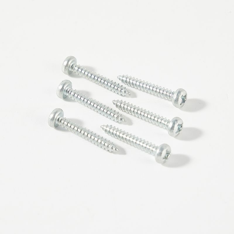 Zinc plated self tapping screw with AB tooths