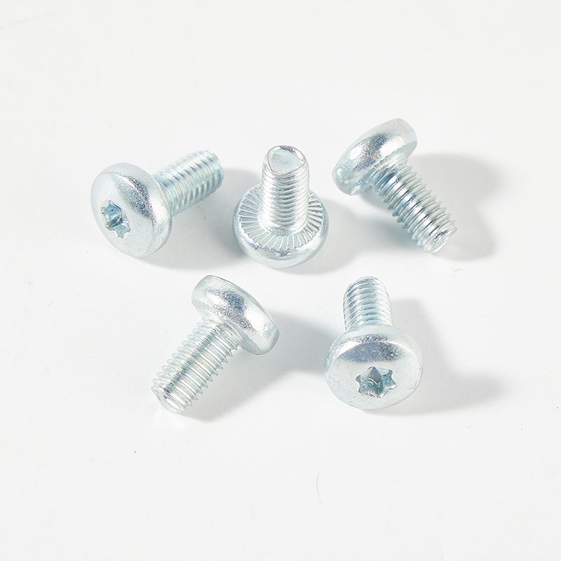 Pan head torx drive machine screw with serration