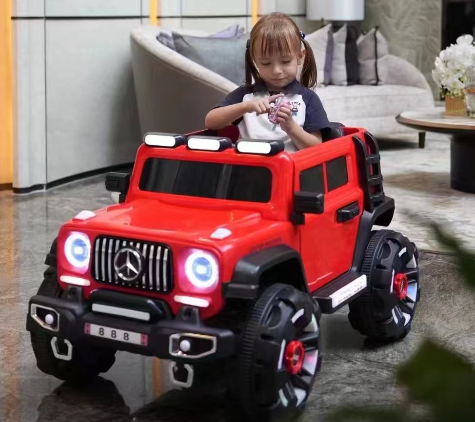 Benz Off road New Remote Control Children's Electric Car Four Wheel Baby Battery Electric Seatable Delivery Wholesale