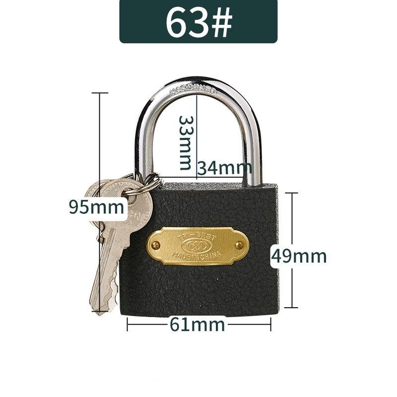 Wholesale customizable LOGO high quality cheap multi size safety black keyed padlock 25mm 30mm Iron padlock