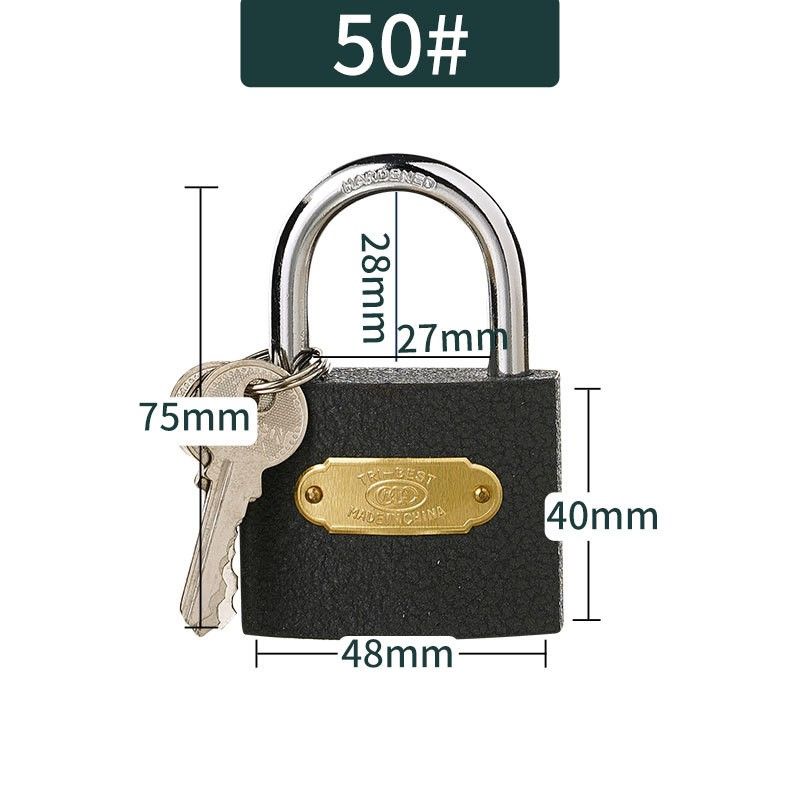 Wholesale customizable LOGO high quality cheap multi size safety black keyed padlock 25mm 30mm Iron padlock