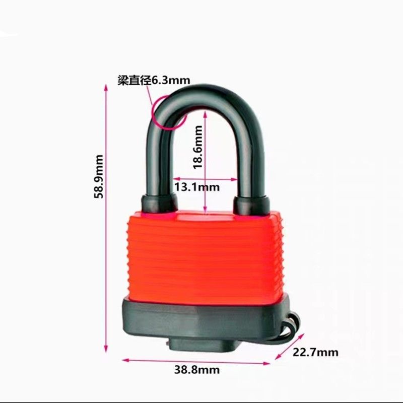 Accept customization Hot Sell stock PVC plastic casing Atom Key Waterproof IRON Padlock