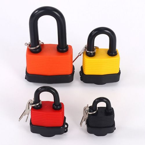 Accept customization Hot Sell stock PVC plastic casing Atom Key Waterproof IRON Padlock