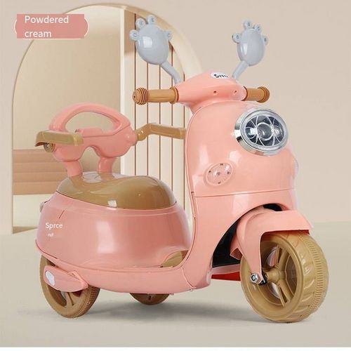 Parent child electric motorcycle, baby two seater tricycle, male and female charging, two child remote control toy car