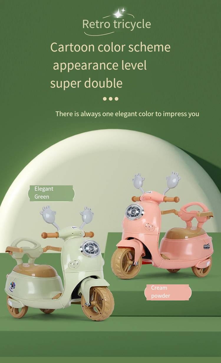 Parent child electric motorcycle, baby two seater tricycle, male and female charging, two child remote control toy car