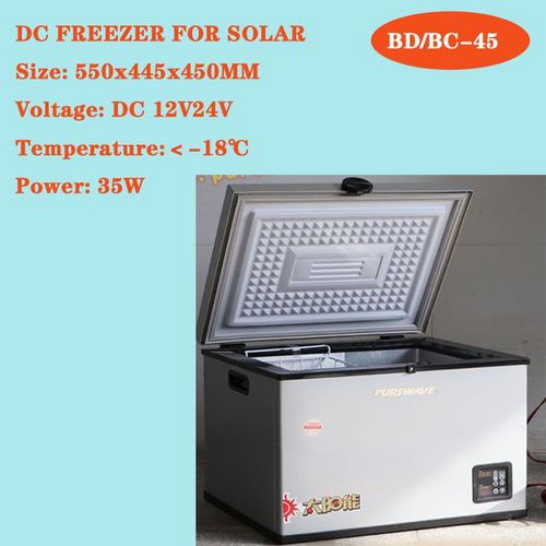 BD/BC-45 DC Solar freezer 12V24V48V Compressor freezer battery chest freezer for Africa -18C deep freezer for Cold chain logist