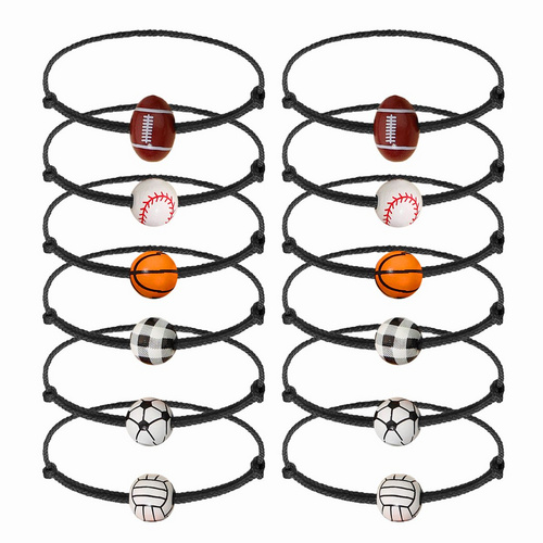 12 pieces woven rope spherical series single ball hand woven adjustable simple and fashionable bracelet set