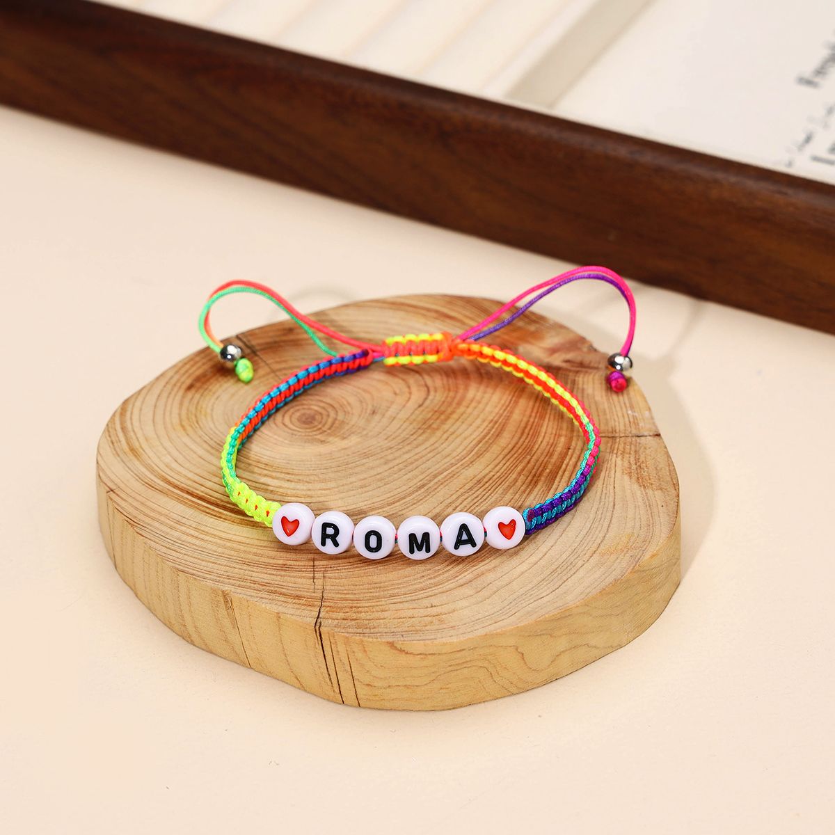 12 Pieces Braided Rope Alphabet Heart Handmade Adjustable Simple Fashion Bracelet Set