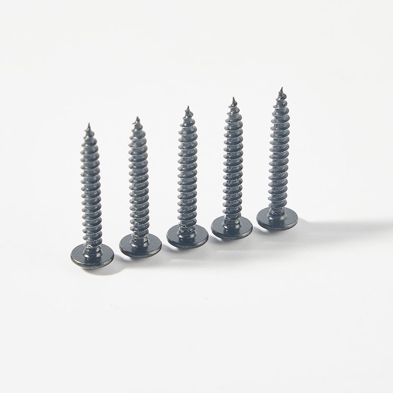 Black zinc plated pan head phillips self tapping screw